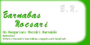 barnabas mocsari business card
